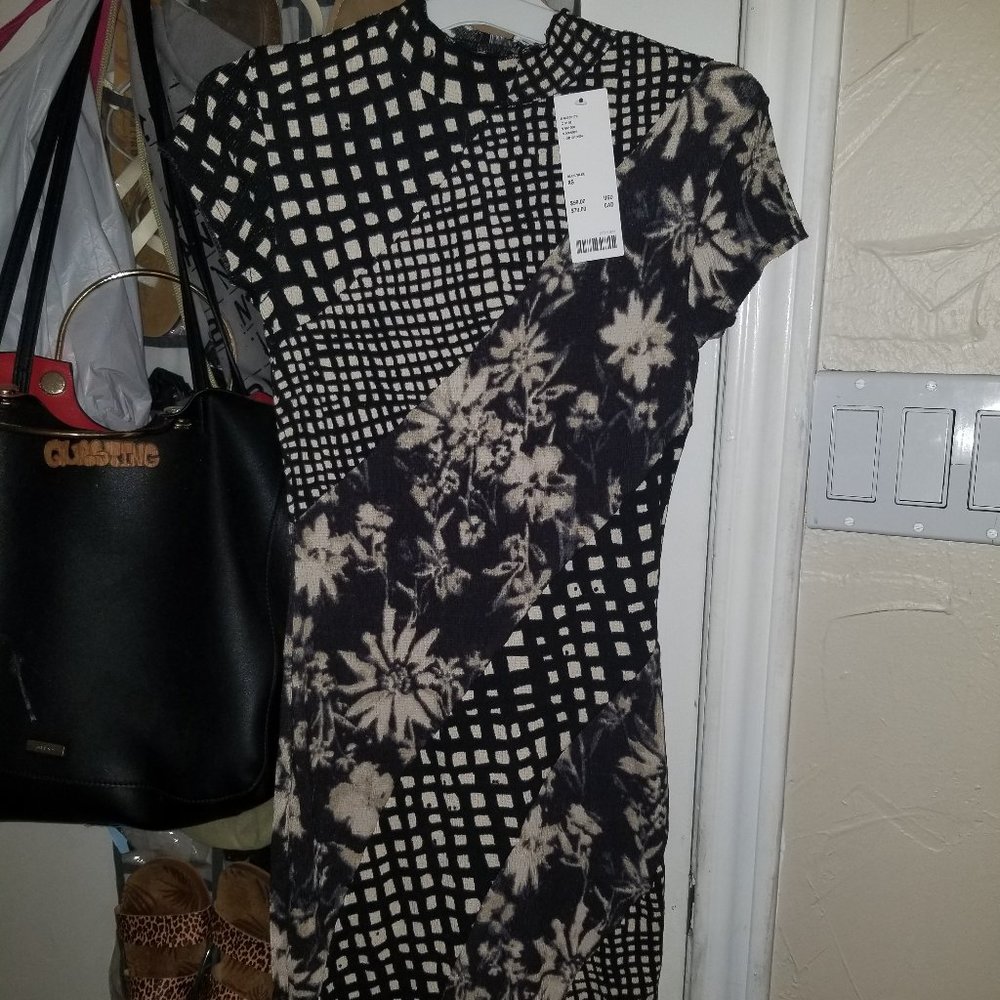 Urban Outfitters form-fitting multi-pattern mini dress